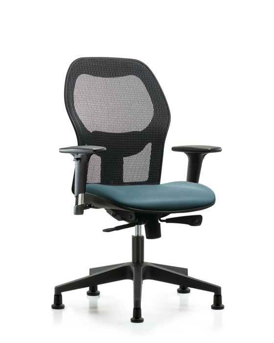 Blue Ridge Ergonomics EXE-VMDHCH-RG-H0-A1-RG-8822 Executive Windova Mesh Back Chair with Standard Adjustable Arms, Storm Supernova™ Seat, & Stationary Glides