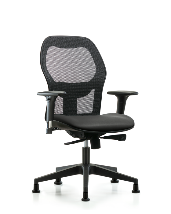 Blue Ridge Ergonomics EXE-VMDHCH-RG-H0-A1-RG-8823 Executive Windova Mesh Back Chair with Standard Adjustable Arms, Carbon Supernova™ Seat, & Stationary Glides