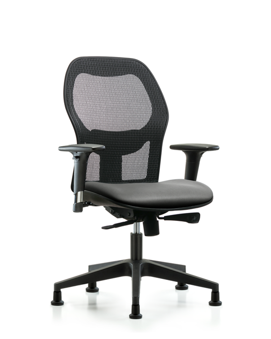 Blue Ridge Ergonomics EXE-VMDHCH-RG-H0-A1-RG-8840 Executive Windova Mesh Back Chair with Standard Adjustable Arms, Sterling Supernova™ Seat, & Stationary Glides