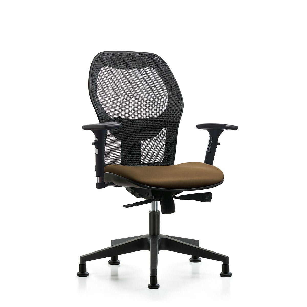 Blue Ridge Ergonomics EXE-VMDHCH-RG-H0-A2-RG-8809 Executive Windova Mesh Back Chair with 3D Adjustable Arms, Taupe Supernova™ Seat, & Stationary Glides