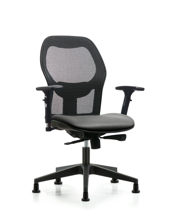Blue Ridge Ergonomics EXE-VMDHCH-RG-H0-A2-RG-8840 Executive Windova Mesh Back Chair with 3D Adjustable Arms, Sterling Supernova™ Seat, & Stationary Glides