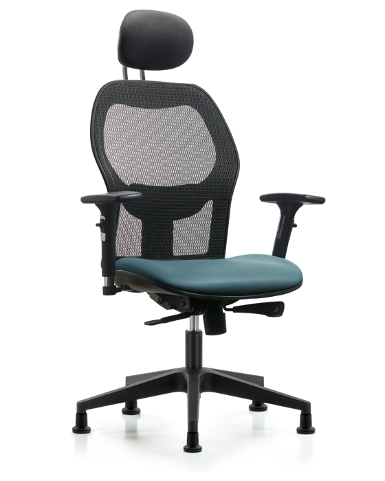Blue Ridge Ergonomics EXE-VMDHCH-RG-H1-A2-RG-8822 Executive Windova Mesh Back Chair with Storm Supernova™ Seat, Head Rest, 3D Adjustable Arms, & Stationary Glides