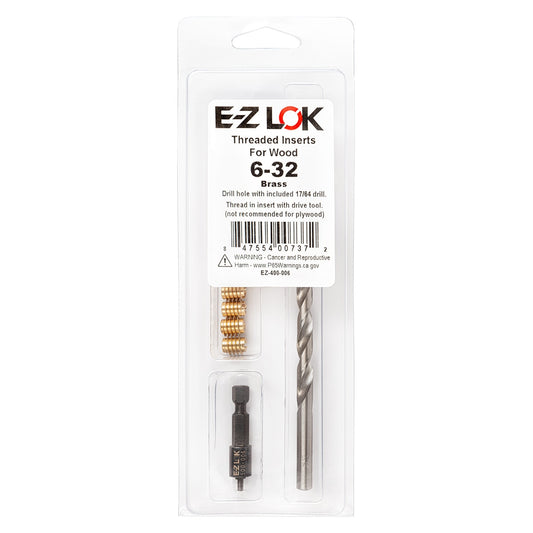 E-Z Knife™ Threaded Insert Installation Kit for Hard Wood - Brass - 6-32