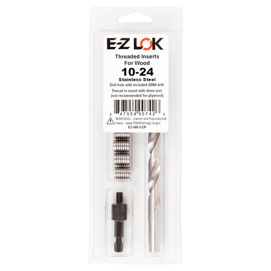 E-Z Knife™ Threaded Insert Installation Kit for Hard Wood - Stainless - 10-24