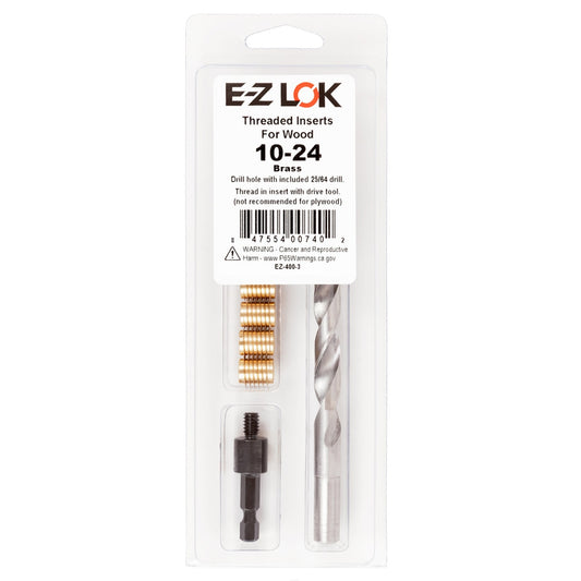 E-Z Knife™ Threaded Insert Installation Kit for Hard Wood - Brass - 10-24