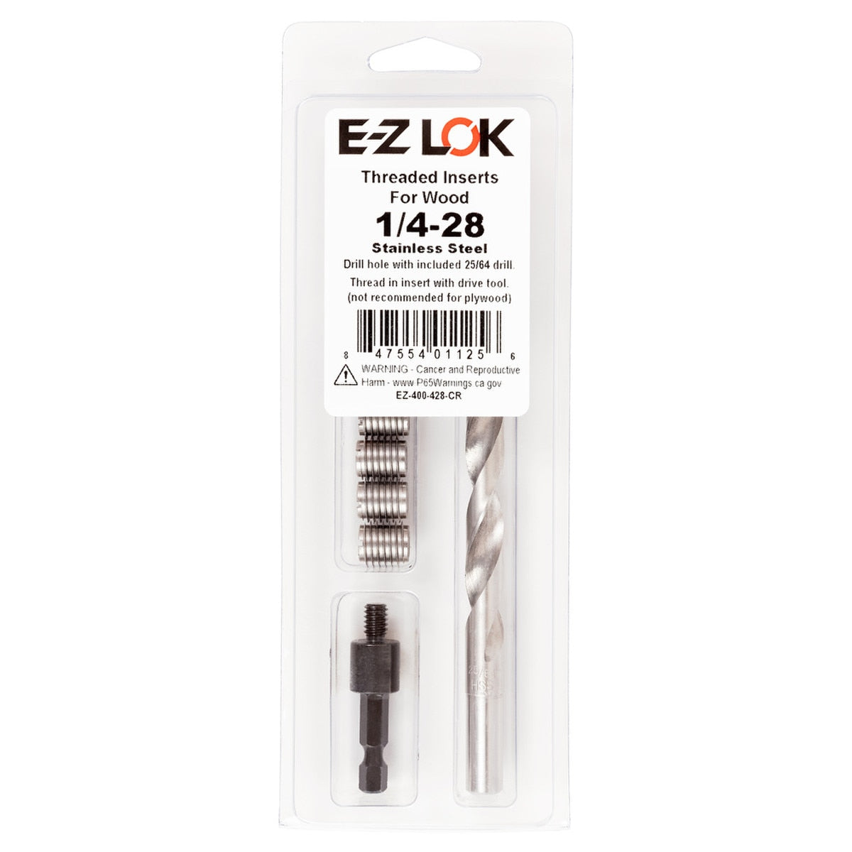 E-Z Knife™ Threaded Insert Installation Kit for Hard Wood - Stainless - 1/4-28