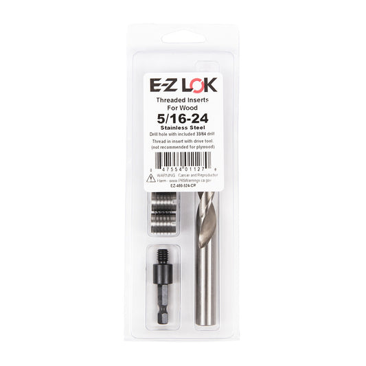 E-Z Knife™ Threaded Insert Installation Kit for Hard Wood - Stainless - 5/16-24