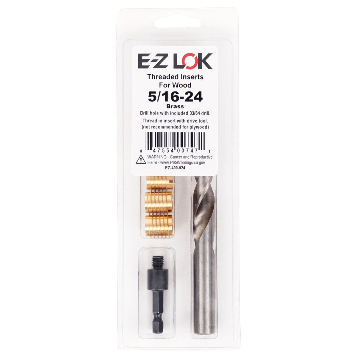 E-Z Knife™ Threaded Insert Installation Kit for Hard Wood - Brass - 5/16-24