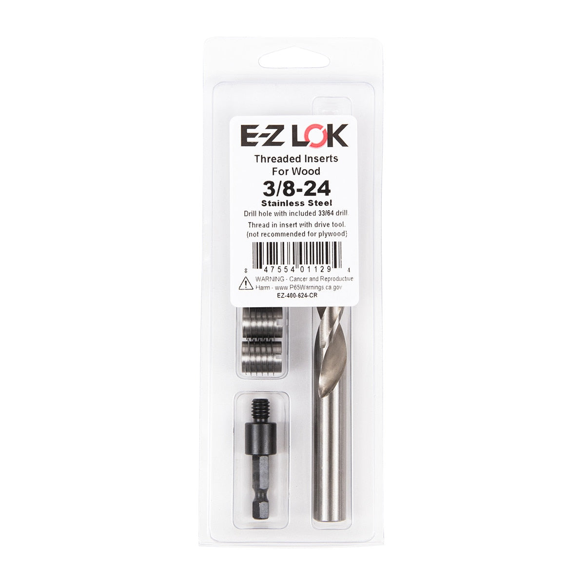 E-Z Knife™ Threaded Insert Installation Kit for Hard Wood - Stainless - 3/8-24