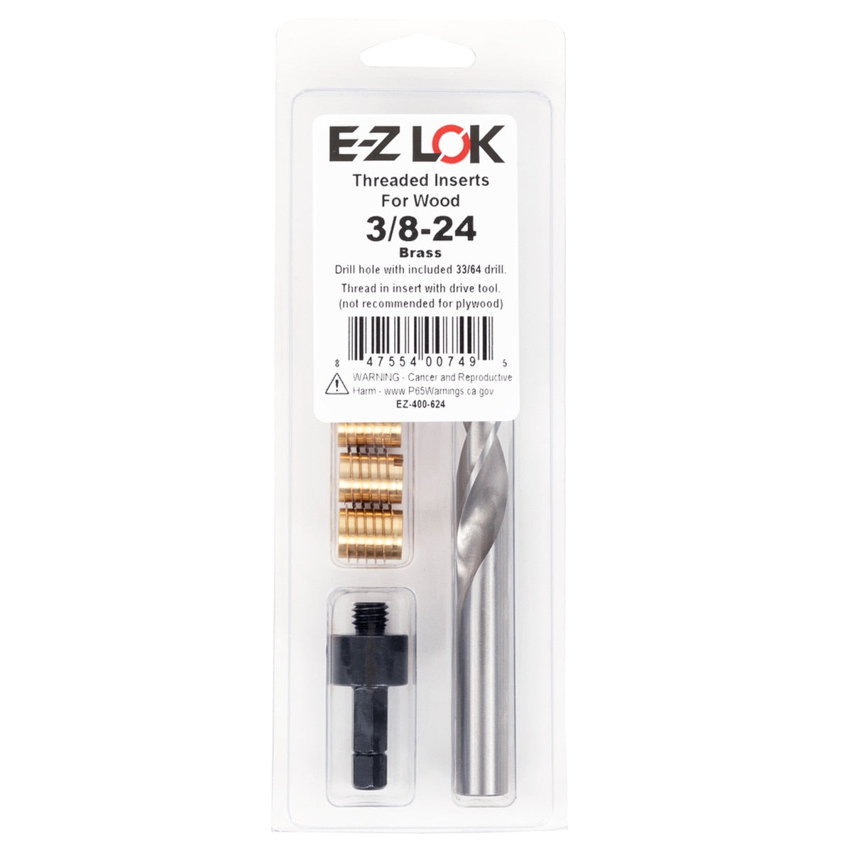 E-Z Knife™ Threaded Insert Installation Kit for Hard Wood - Brass - 3/8-24