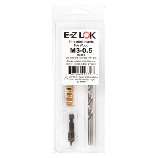 E-Z Knife™ Threaded Insert Installation Kit for Hard Wood - Brass - M3-0.5