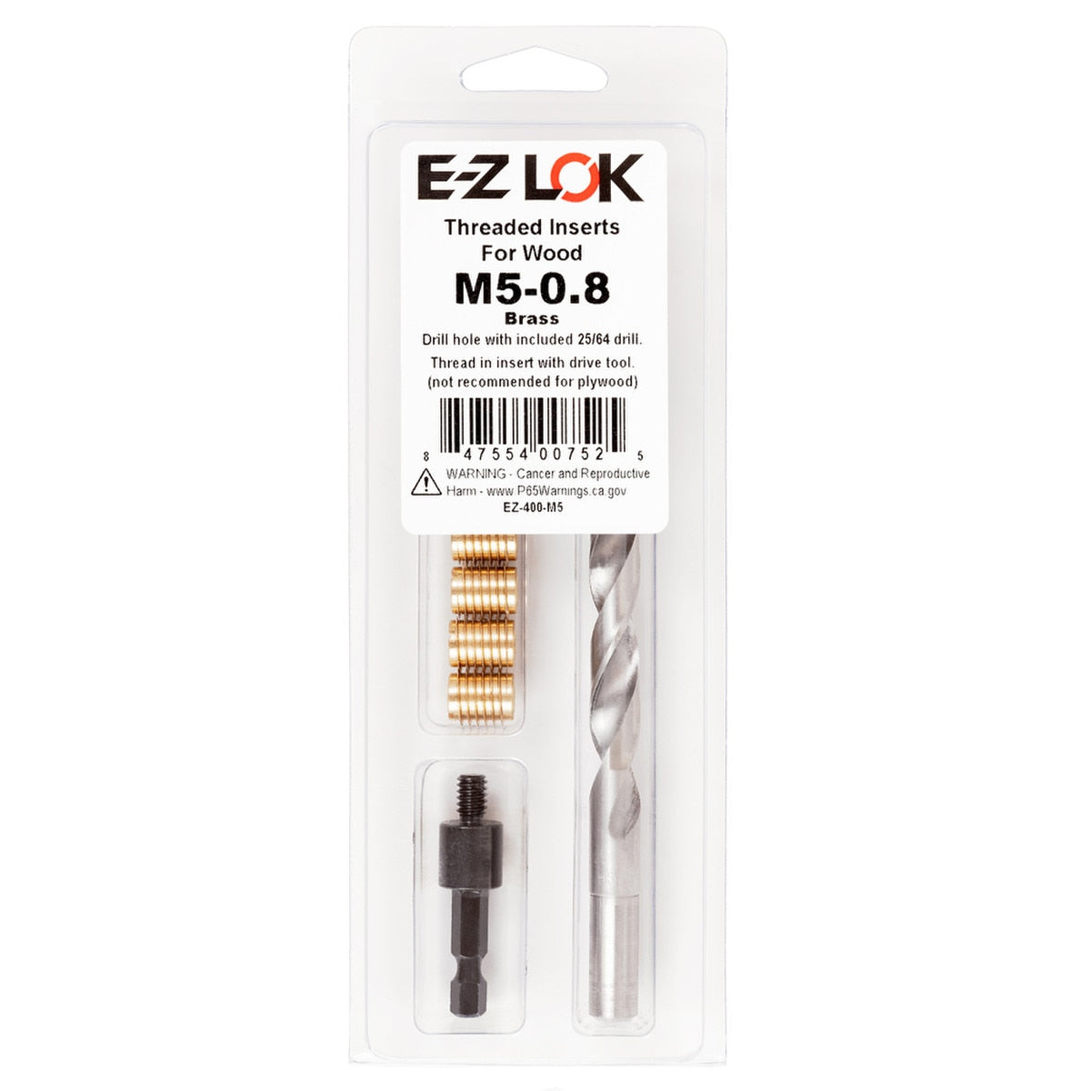 E-Z Knife™ Threaded Insert Installation Kit for Hard Wood - Brass - M5-0.8