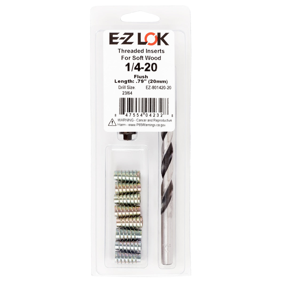 E-Z Hex™ Threaded Insert Installation Kit for Soft Wood - Flush - 1/4-20 x 20mm