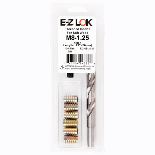 E-Z Hex™ Threaded Insert Installation Kit for Soft Wood - Flush - M8-1.25 x 20mm