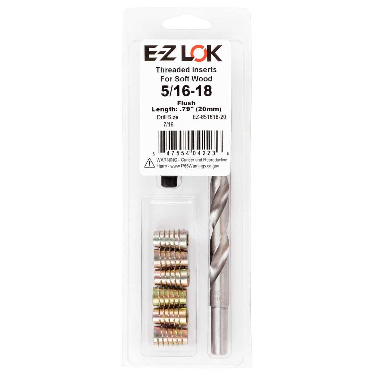 E-Z Hex™ Threaded Insert Installation Kit for Soft Wood - Flush - 5/16-18 x 20mm