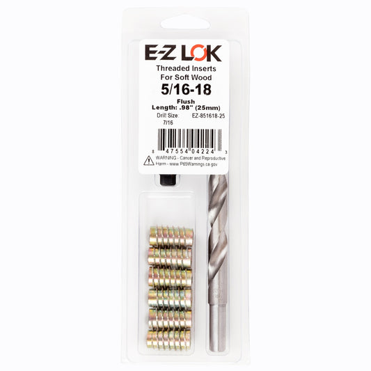 E-Z Hex™ Threaded Insert Installation Kit for Soft Wood - Flush - 5/16-18 x 25mm