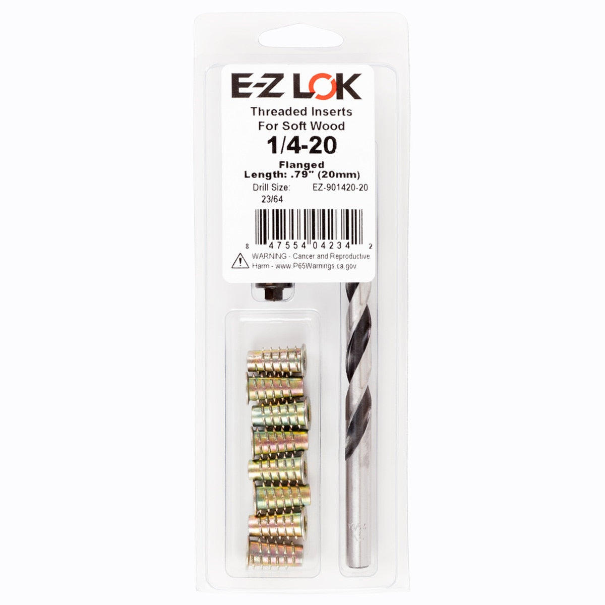 E-Z Hex™ Threaded Insert Installation Kit for Soft Wood - Flanged - 1/4-20 x 20mm