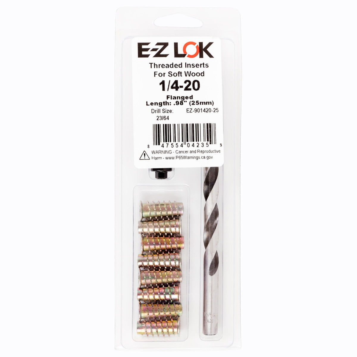 E-Z Hex™ Threaded Insert Installation Kit for Soft Wood - Flanged - 1/4-20 x 25mm