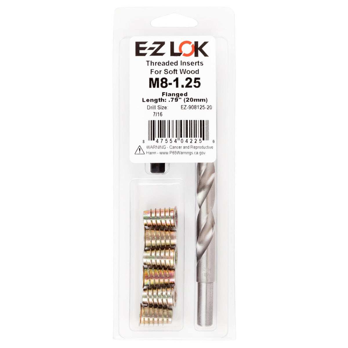 E-Z Hex™ Threaded Insert Installation Kit for Soft Wood - Flanged - M8-1.25 x 20mm