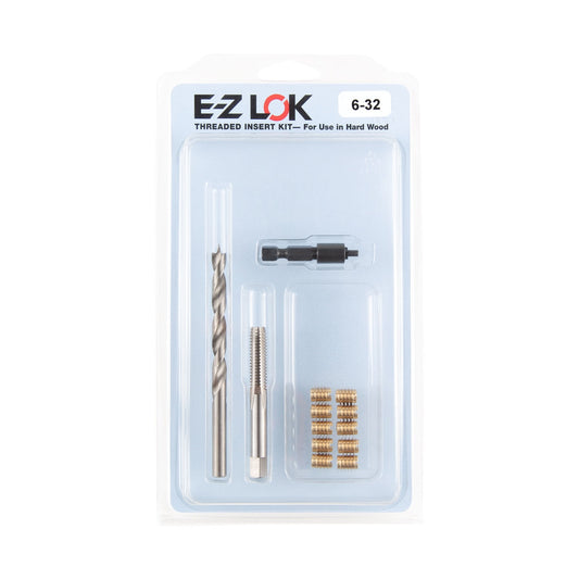 E-Z Knife™ Threaded Insert Installation Kit with Tap for Hard Wood - Brass - 6-32