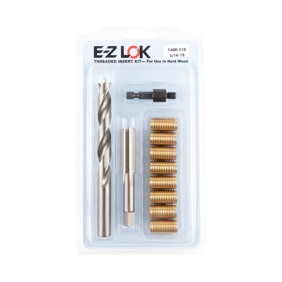 E-Z Knife™ Threaded Insert Installation Kit with Tap for Hard Wood - Brass - 5/16-18 - 1.00" Length