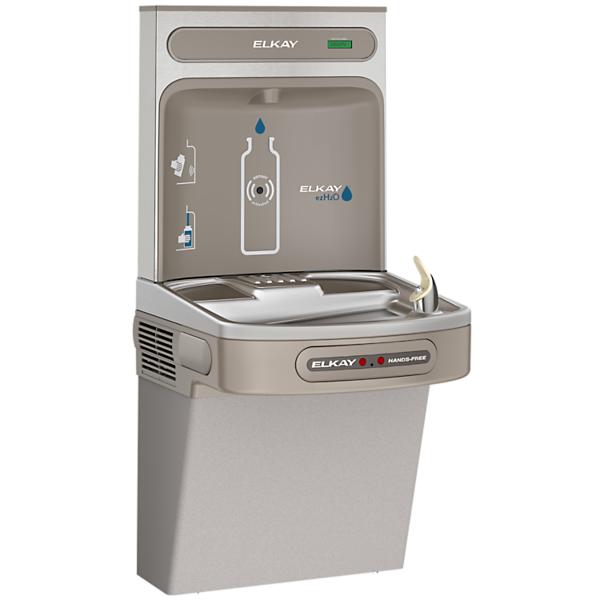 Elkay EZO8WSLK ezH2O® Bottle Filling Station with Single ADA Cooler Hands Free Activation Non-Filtered Refrigerated Light Gray