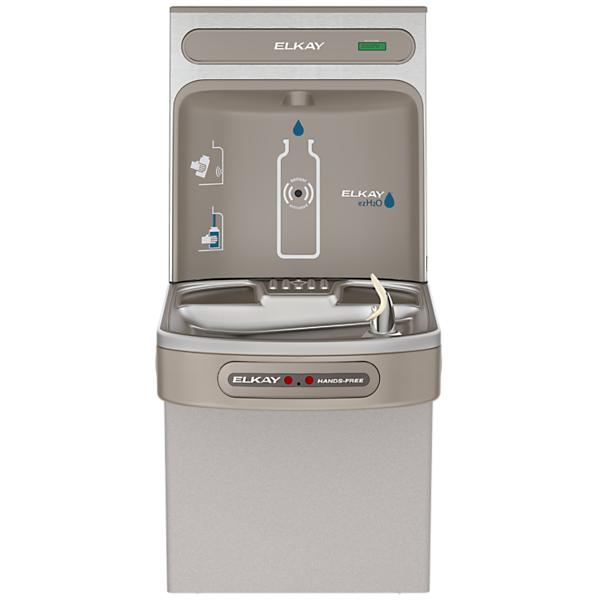 Elkay EZO8WSLK ezH2O® Bottle Filling Station with Single ADA Cooler Hands Free Activation Non-Filtered Refrigerated Light Gray