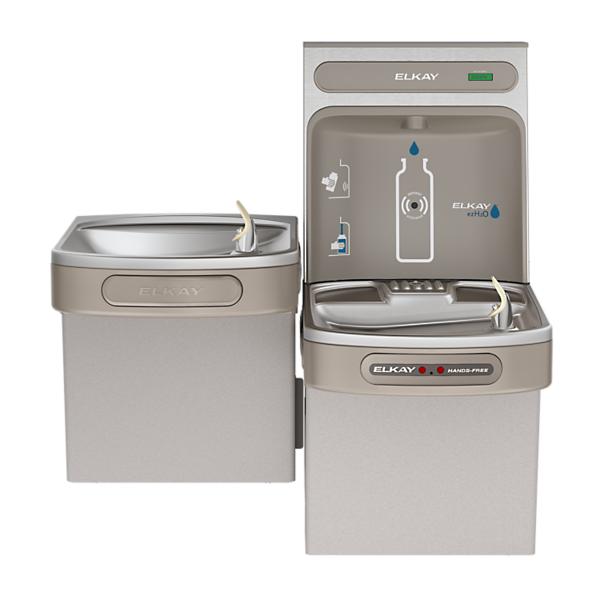 Elkay EZOTL8WSLK ezH2O® Bottle Filling Station with Bi-Level ADA Cooler Hands Free Activation Non-Filtered Refrigerated Light Gray