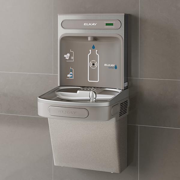 Elkay EZSDWSVRLK ezH2O® Bottle Filling Station with Single ADA Vandal-Resistant Cooler Non-Filtered Non-Refrigerated Light Gray