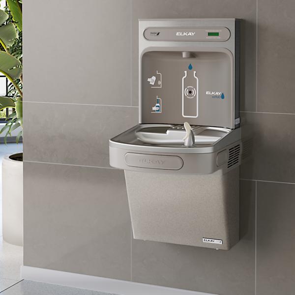 Elkay EZSG8WSLK ezH2O® Bottle Filling Station & Single ADA Cooler High Efficiency Non-Filtered Refrigerated Light Gray