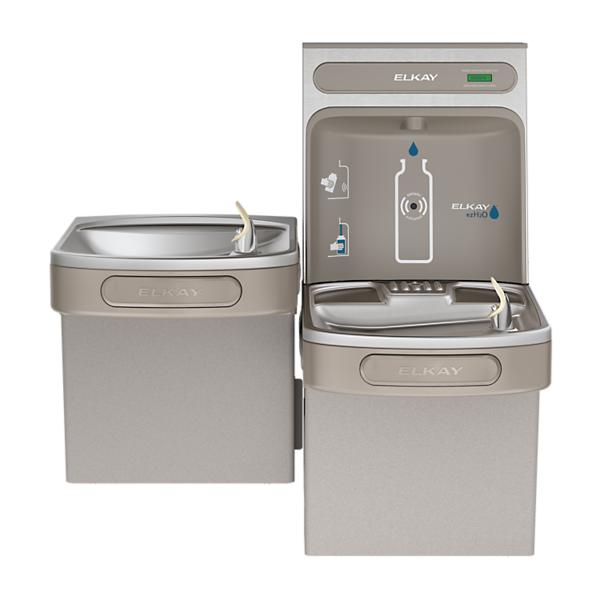 Elkay EZSTL8WSLK ezH2O® Bottle Filling Station & Versatile Bi-Level ADA Cooler Non-Filtered Refrigerated Light Gray