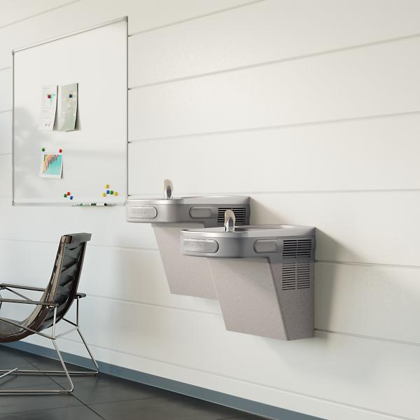 Elkay EZSTLDDLC Wall Mount Versatile Bi-level ADA Cooler Non-filtered Non-refrigerated Light Gray Granite