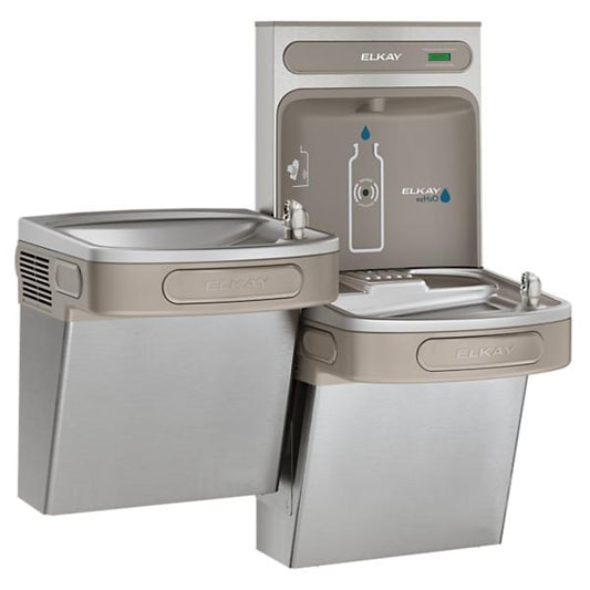 Elkay EZSTLDDWSVRSK ezH2O® Bottle Filling Station & Versatile Bi-Level ADA Vandal-Resistant Cooler Non-Filtered Non-Refrigerated Stainless