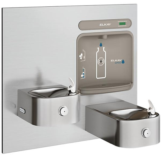 Elkay EZWS-EDFP217K ezH2O® Bottle Filling Station & Integral Soft Sides® Fountain Non-Filtered Non-Refrigerated Stainless