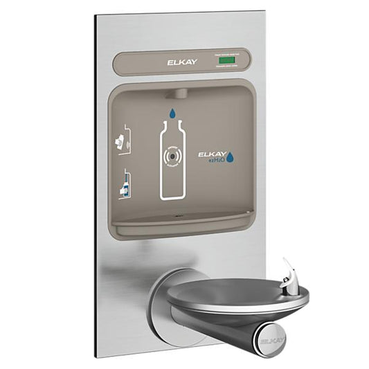 Elkay EZWS-EDFPBM114K ezH2O® Bottle Filling Station with Integral SwirlFlo® Fountain Non-Filtered Non-Refrigerated Stainless