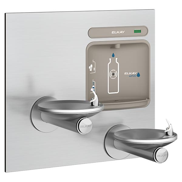 Elkay EZWS-EDFPBM117K ezH2O® Bottle Filling Station with Bi-Level Integral SwirlFlo® Fountain Non-Filtered Non-Refrigerated Stainless