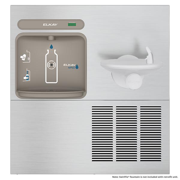 Elkay EZWS-ERPB8-RF ezH2O® Retrofit Bottle Filling Station for SwirlFlo® Fountain Non-Filtered Refrigerated Stainless