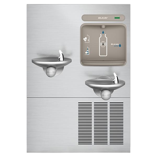 Elkay EZWS-ERPBM28K ezH2O® Bottle Filling Station with Bi-Level Integral SwirlFlo® Fountain Refrigerated Non-Filtered Refrigerated Stainless