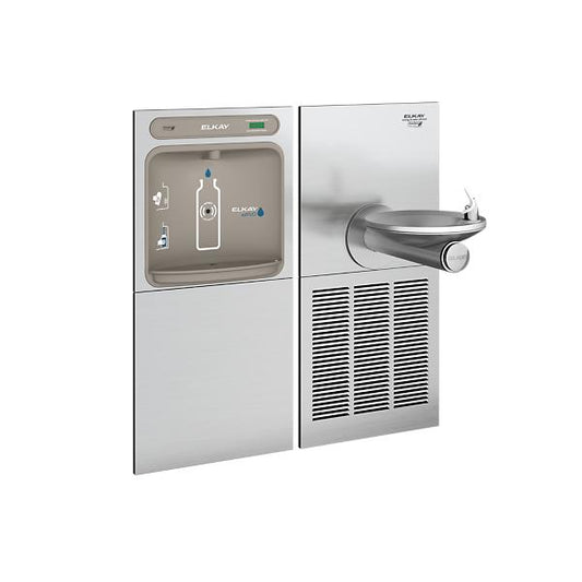 Elkay EZWS-SFGRN8K ezH2O® Bottle Filling Station & SwirlFlo® Single Fountain High Efficiency Non-Filtered Refrigerated Stainless