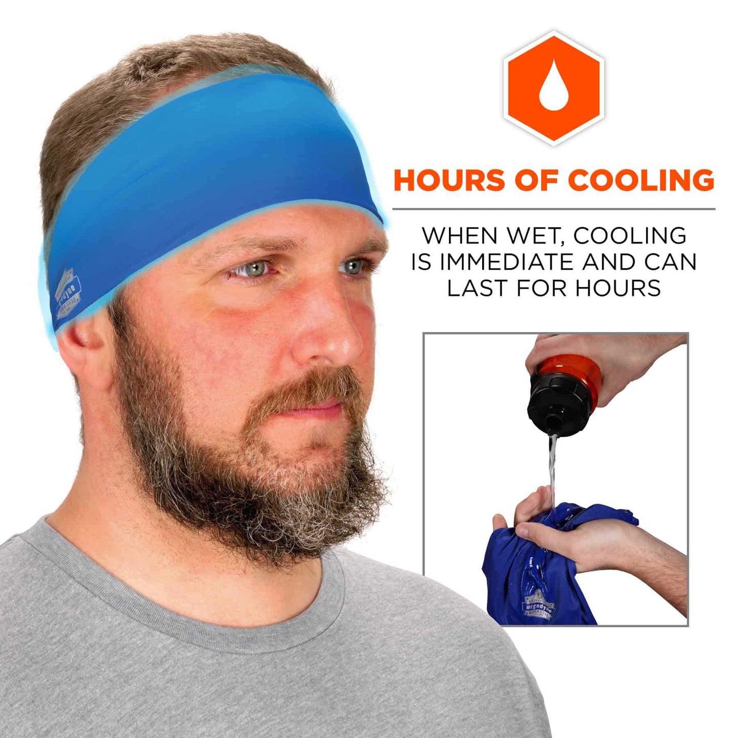 Ergodyne 12701 Chill-Its 6634 Cooling Headband - Performance Knit  (Blue)