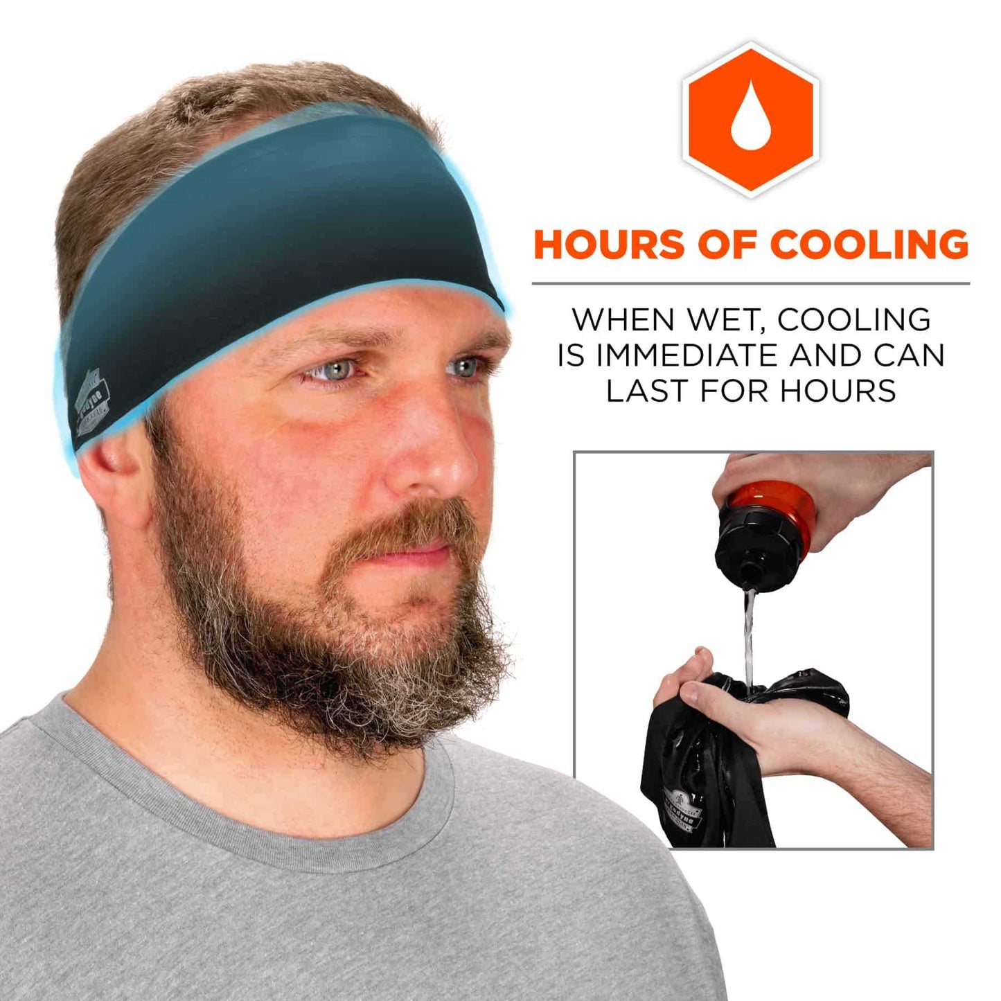 Ergodyne 12702 Chill-Its 6634 Cooling Headband - Performance Knit  (Black)