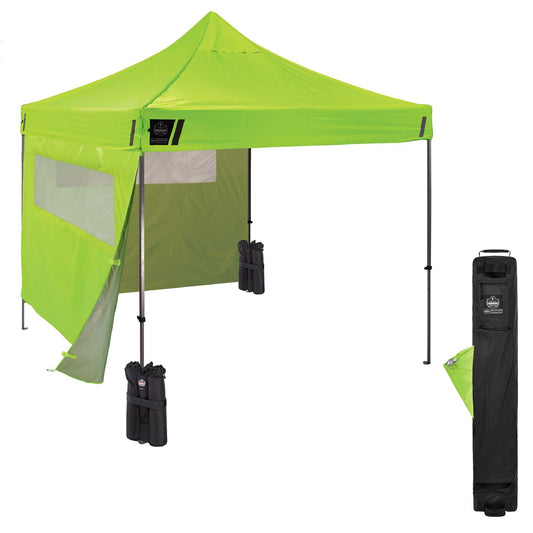 Ergodyne 12983 SHAX 6052 Heavy-Duty Pop-Up Tent Kit + Mesh Windows - 10ft x 10ft Single (Lime)