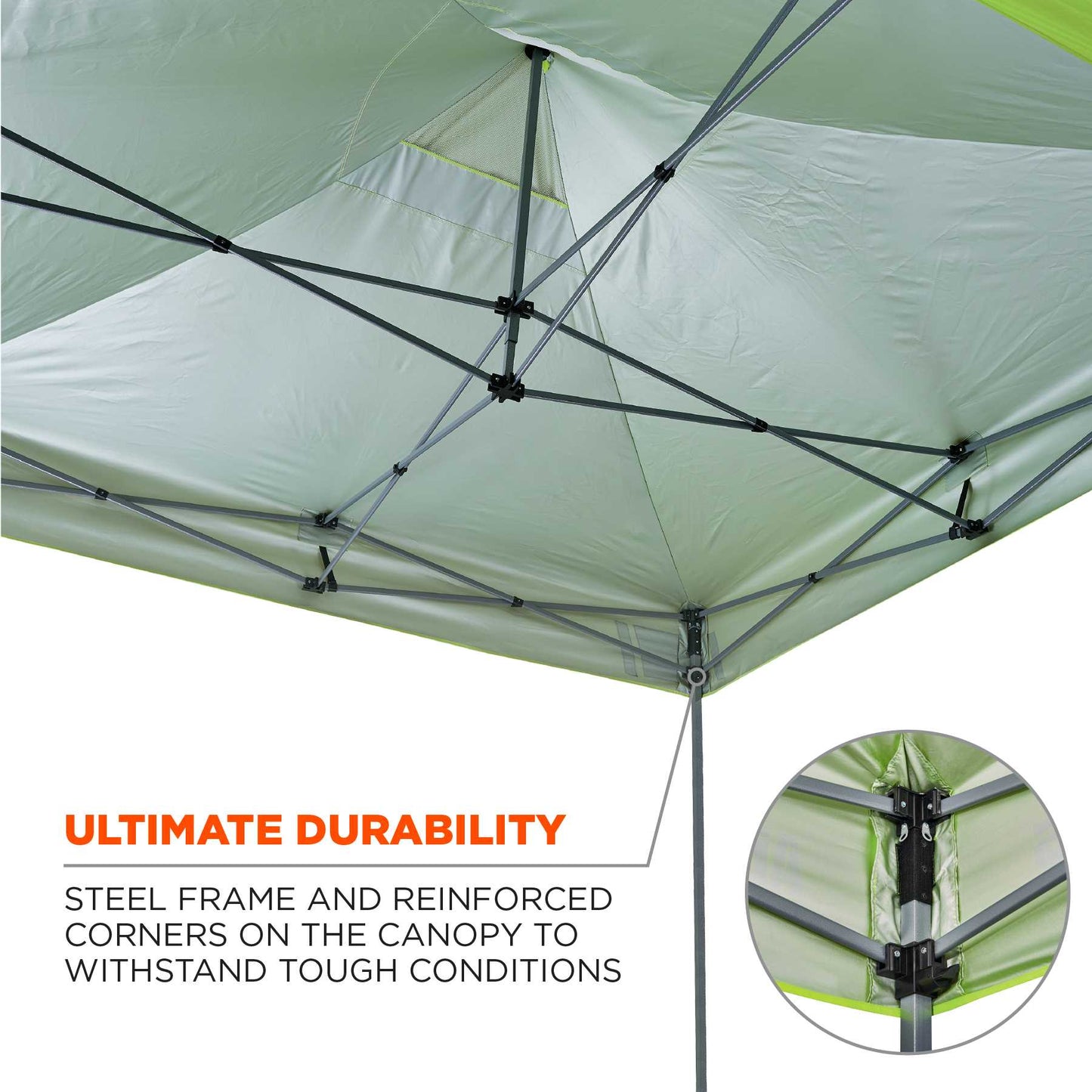 Ergodyne 12983 SHAX 6052 Heavy-Duty Pop-Up Tent Kit + Mesh Windows - 10ft x 10ft Single (Lime)