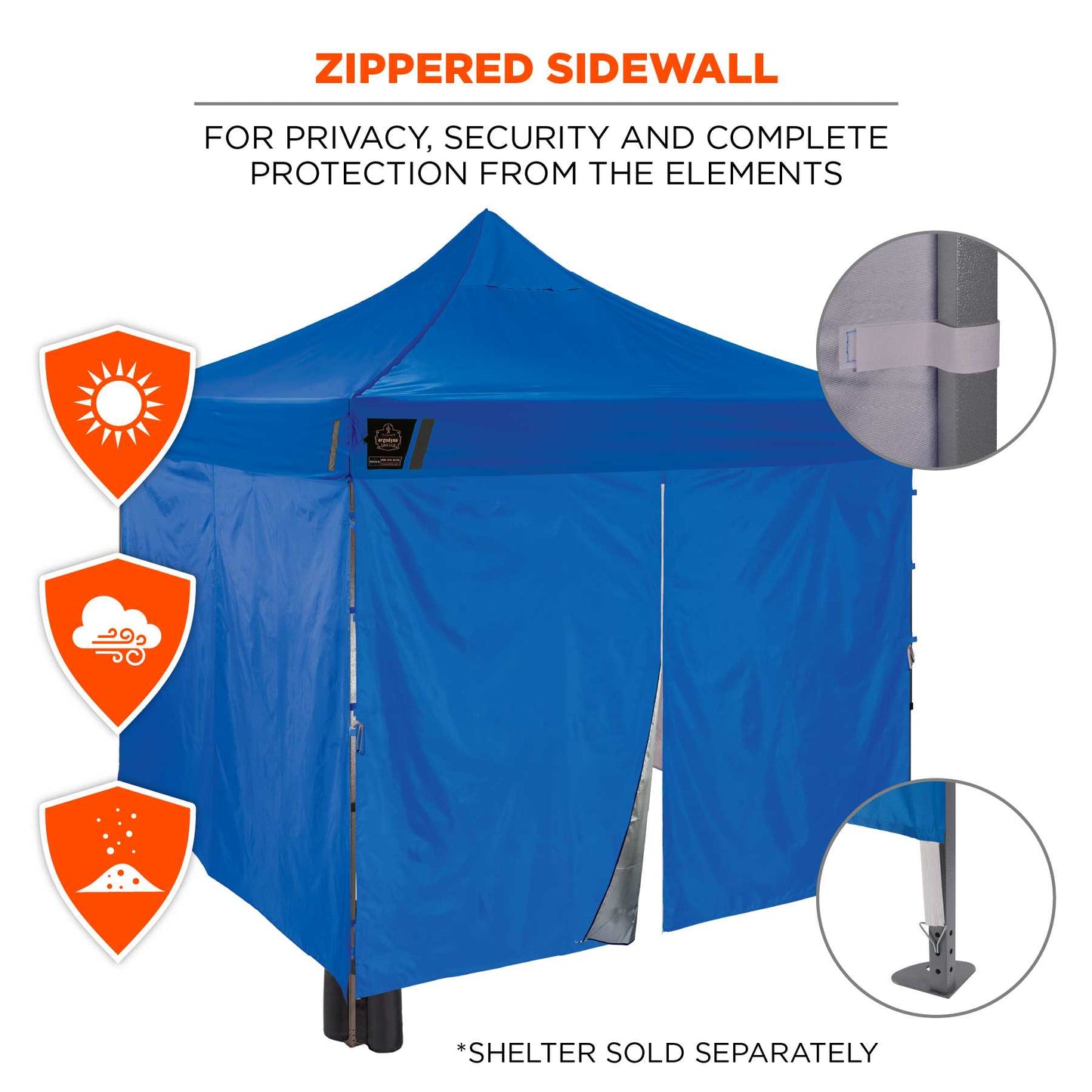 Ergodyne 12985 SHAX 6054 Pop-Up Tent Sidewall Kit - Includes 4 Walls - 10ft x 10ft  (Blue)