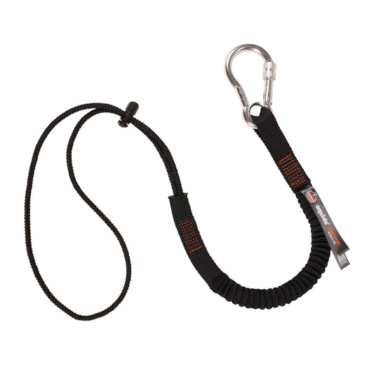 Ergodyne 19005 Squids 3105 Tool Lanyard - Carabiner and Cinch Loop - 15lbs Standard (Black)