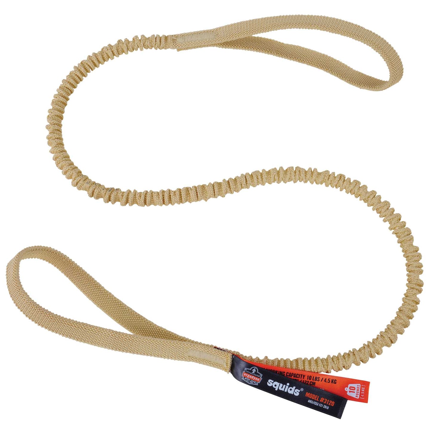 Ergodyne 19720 Squids 3120 Burn and Cut-Resistant Aramid Tool Lanyard - Dual Loop Ends - 10lbs Standard (Yellow)