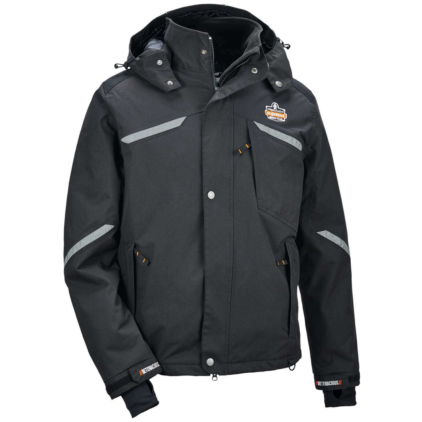 Ergodyne 41118 N-Ferno 6466 Winter Work Jacket - Heavy-Duty 500D Nylon Shell 4XL (Black)