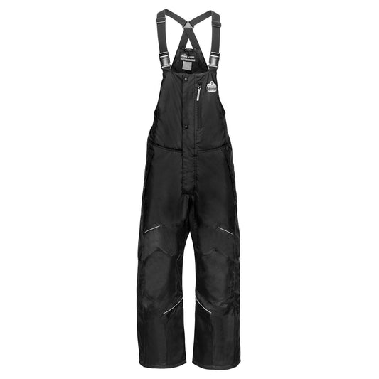 Ergodyne 41222 N-Ferno 6472 Insulated Bib Overalls - 300D Oxford Shell S (Black)