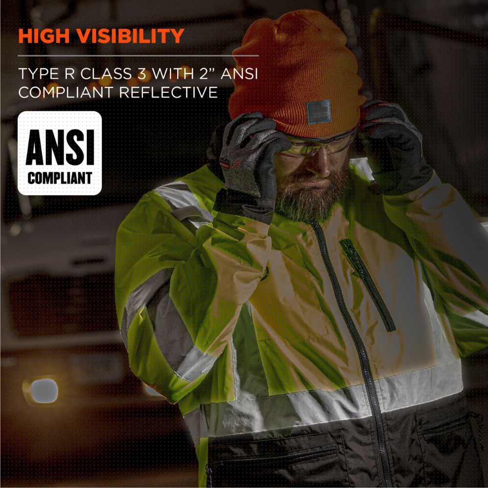Ergodyne 23435 GloWear 8351 Hi-Vis Windbreaker Water-Resistant Jacket - Type R, Class 3