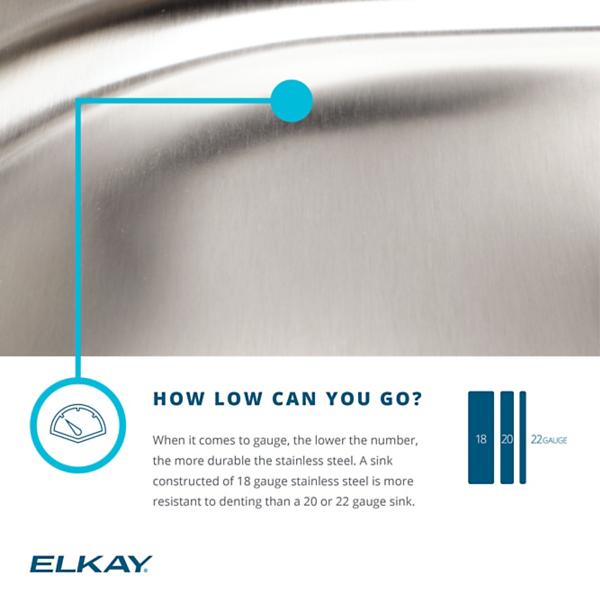 Elkay ELUH129 Lustertone® Classic Stainless Steel 14-1/2" x 11-3/4" x 7" Single Bowl Undermount Bar Sink